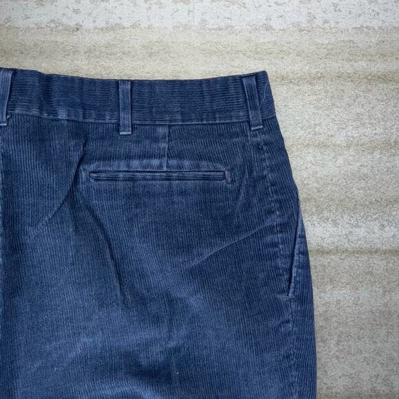 Vintage Reed St James Corduroy Pants Navy Blue Cotton Baggy Wide Leg Pleated 90s - Picture 3 of 4
